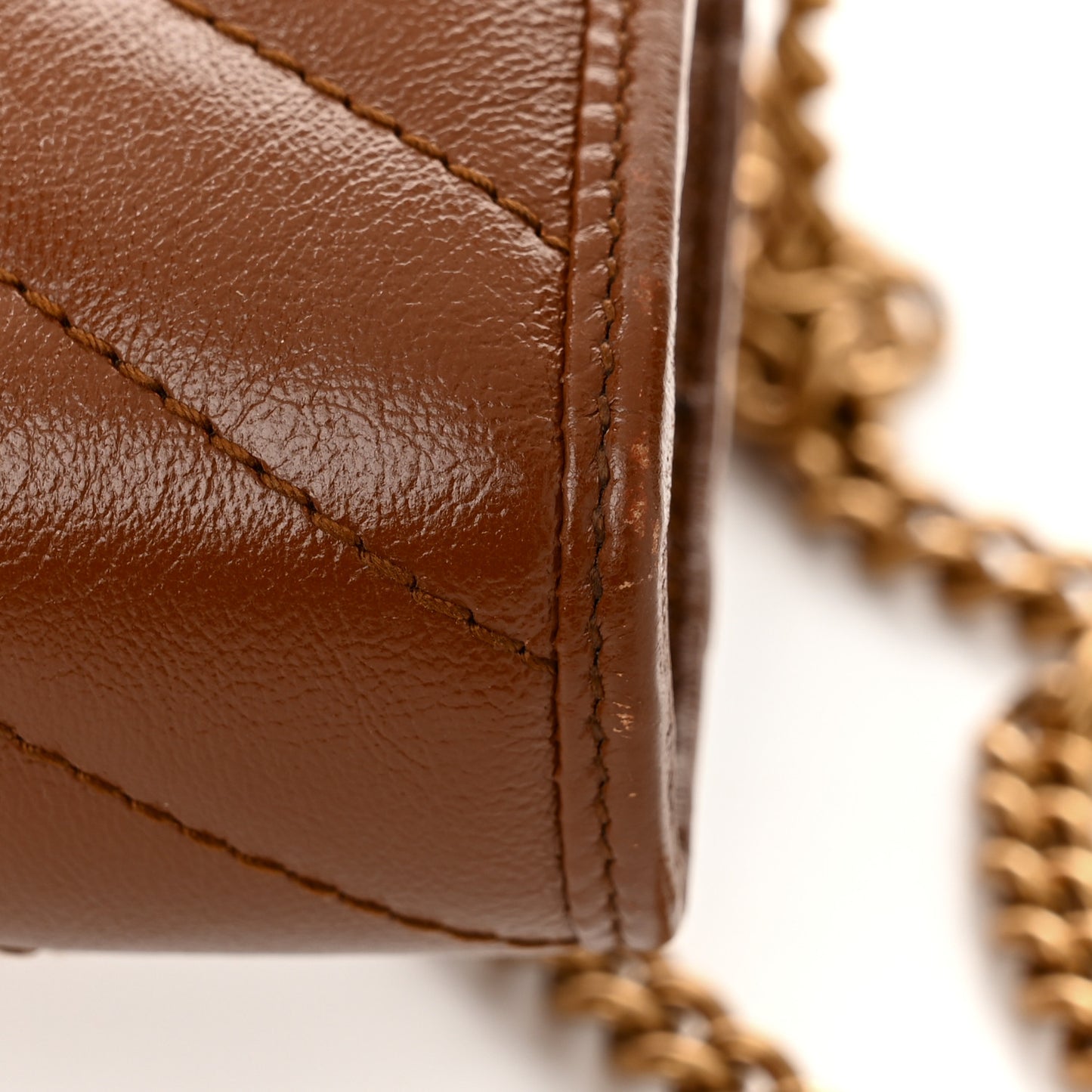 Azalea Calfskin Matelasse Diagonal GG Marmont Chain Wallet Cuir
