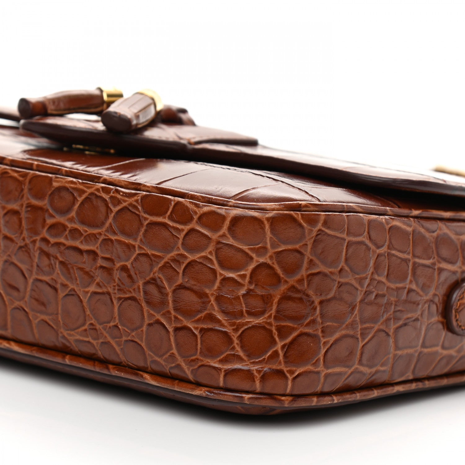 Celine Calfskin Crocodile Embossed Medium Tassel Bag Tan 11 of 13