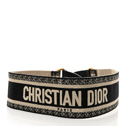 Christian Dior Canvas Embroidered Shoulder Strap Black 3 of 5