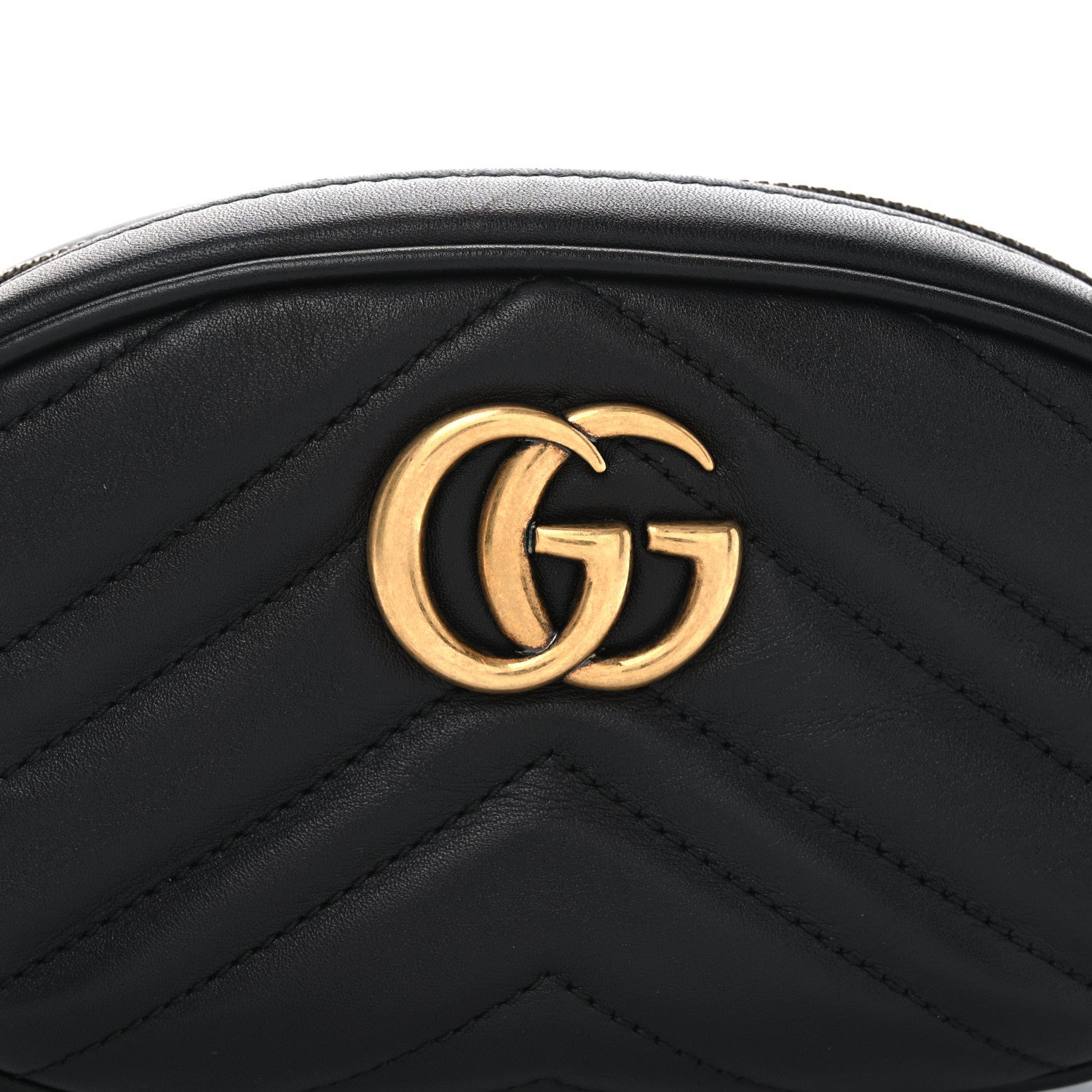 Gucci Calfskin Matelasse GG Marmont Belt Bag 95 38 Black 8 of 10