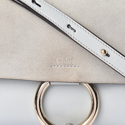 Chloe Suede Calfskin Small Faye Shoulder Bag Airy Grey 12 of 12