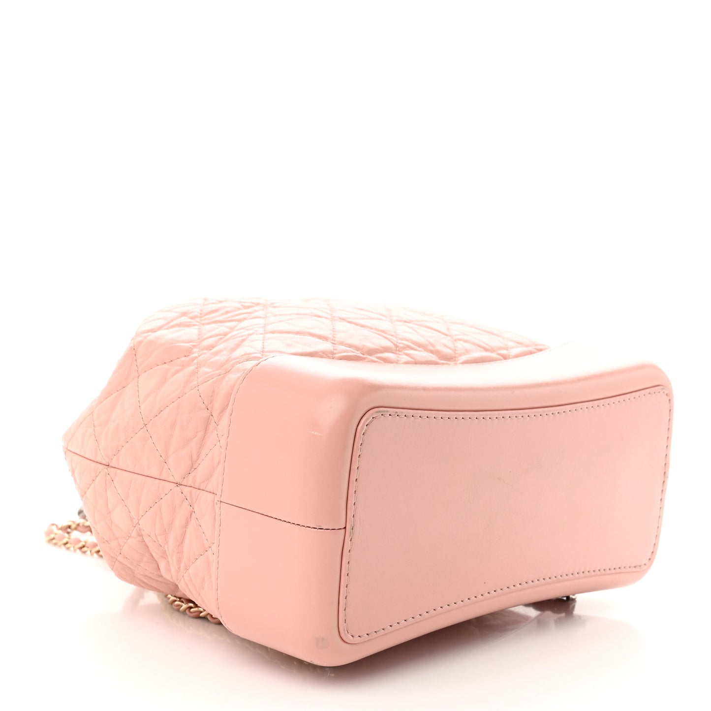 Aged Calfskin Quilted Gabrielle Backpack Light Pink