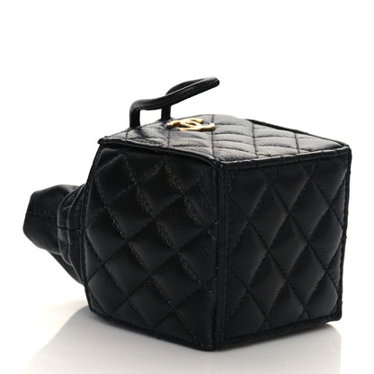 Chanel Calfskin Quilted Mini Drawstring Bucket Bag Black 3 of 10