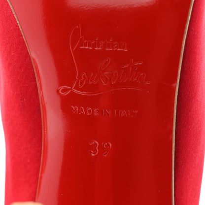 Christian Louboutin Crepe Satin Nooka 100 Pumps 39 Red 7 of 9