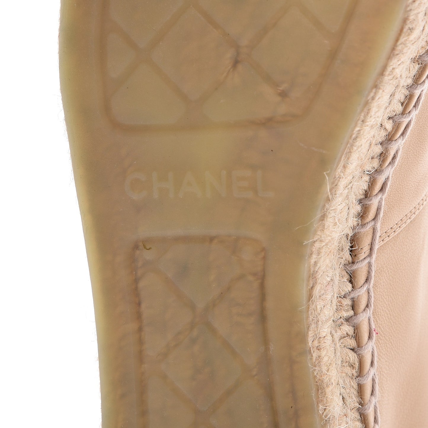 Lambskin CC Espadrilles 38 Beige Black