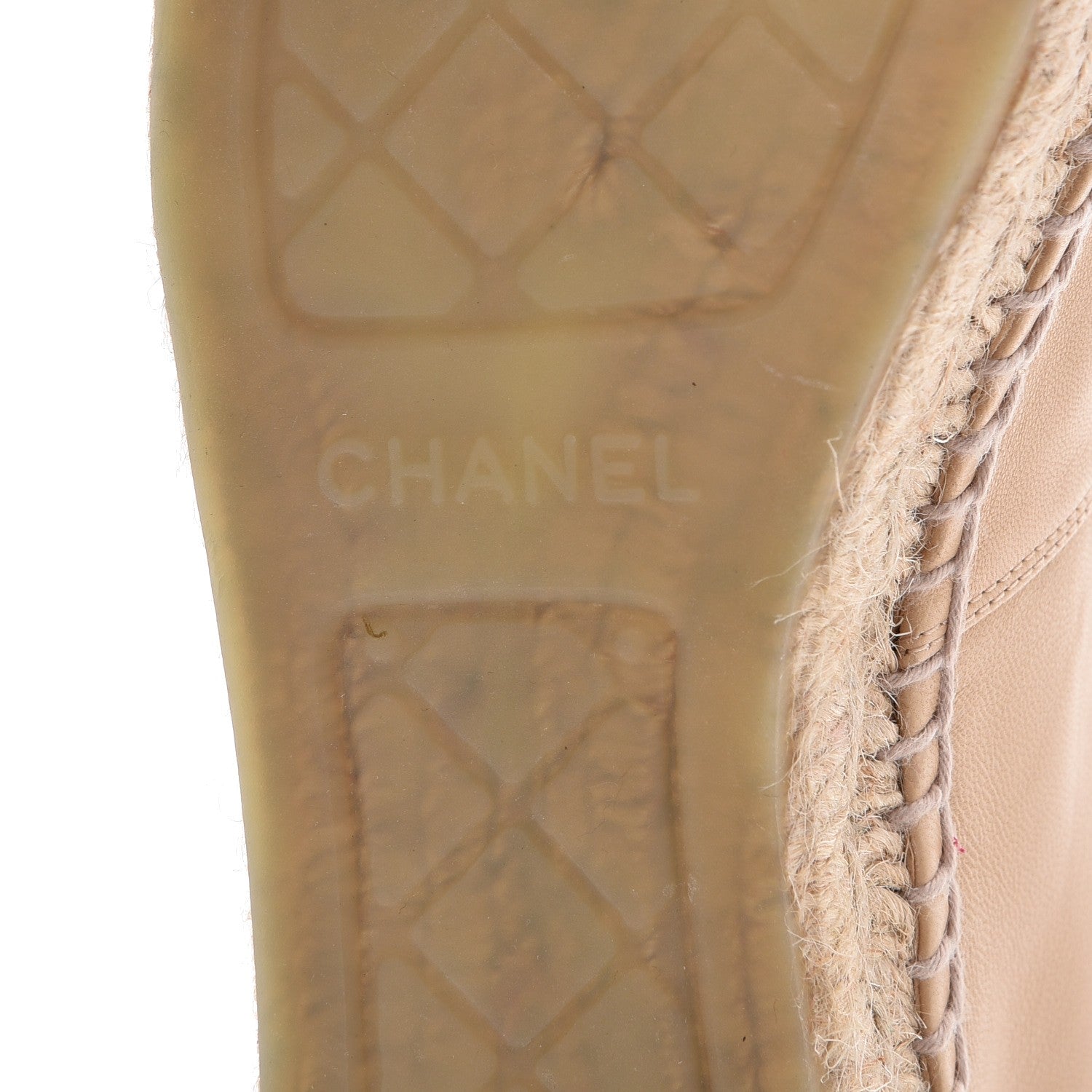 Chanel Lambskin CC Espadrilles 38 Beige Black 6 of 10