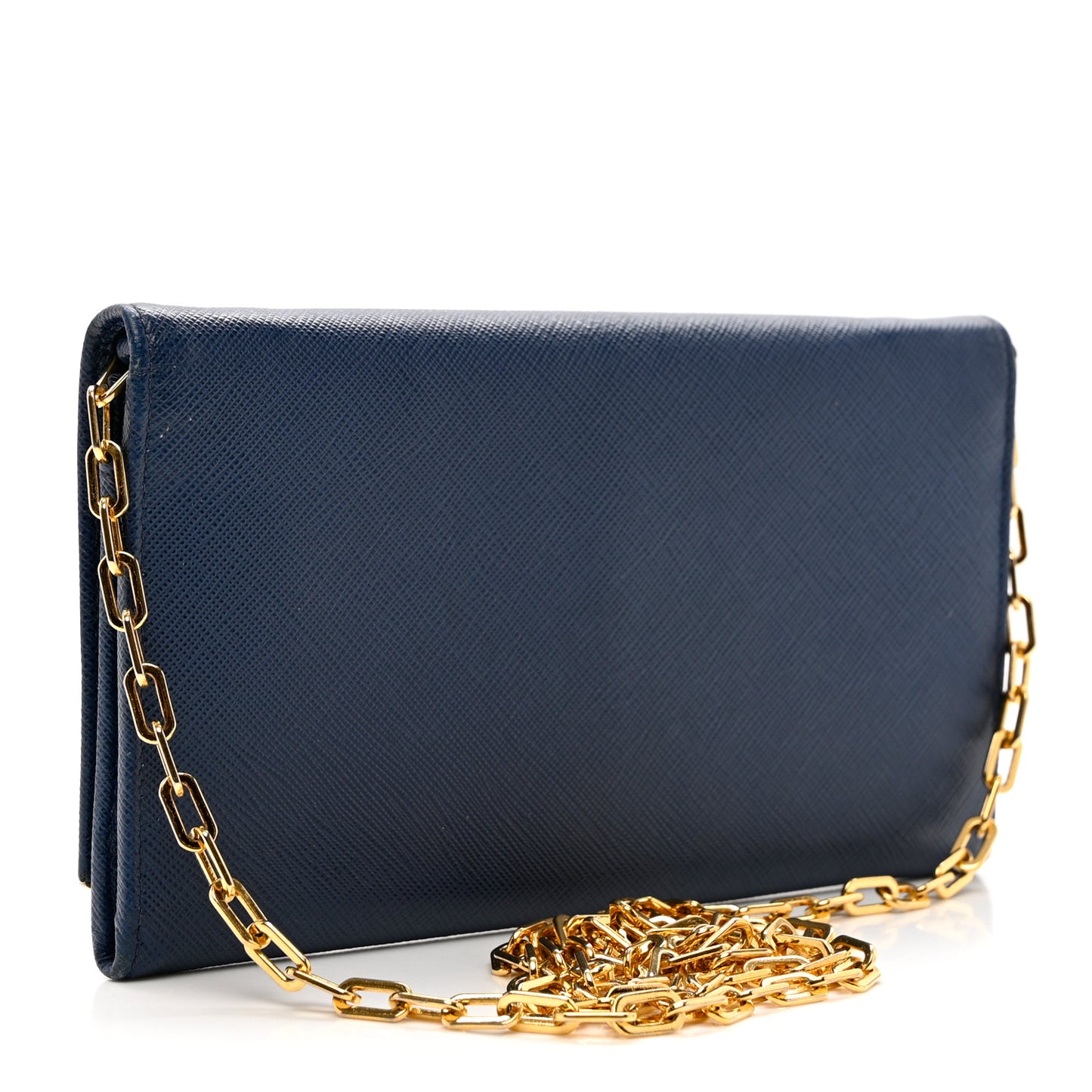 Saffiano Metal Bar Chain Wallet Bleuette
