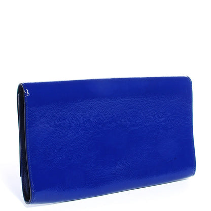 Saint Laurent Textured Patent Large Belle De Jour Clutch Royal Blue 3 of 8
