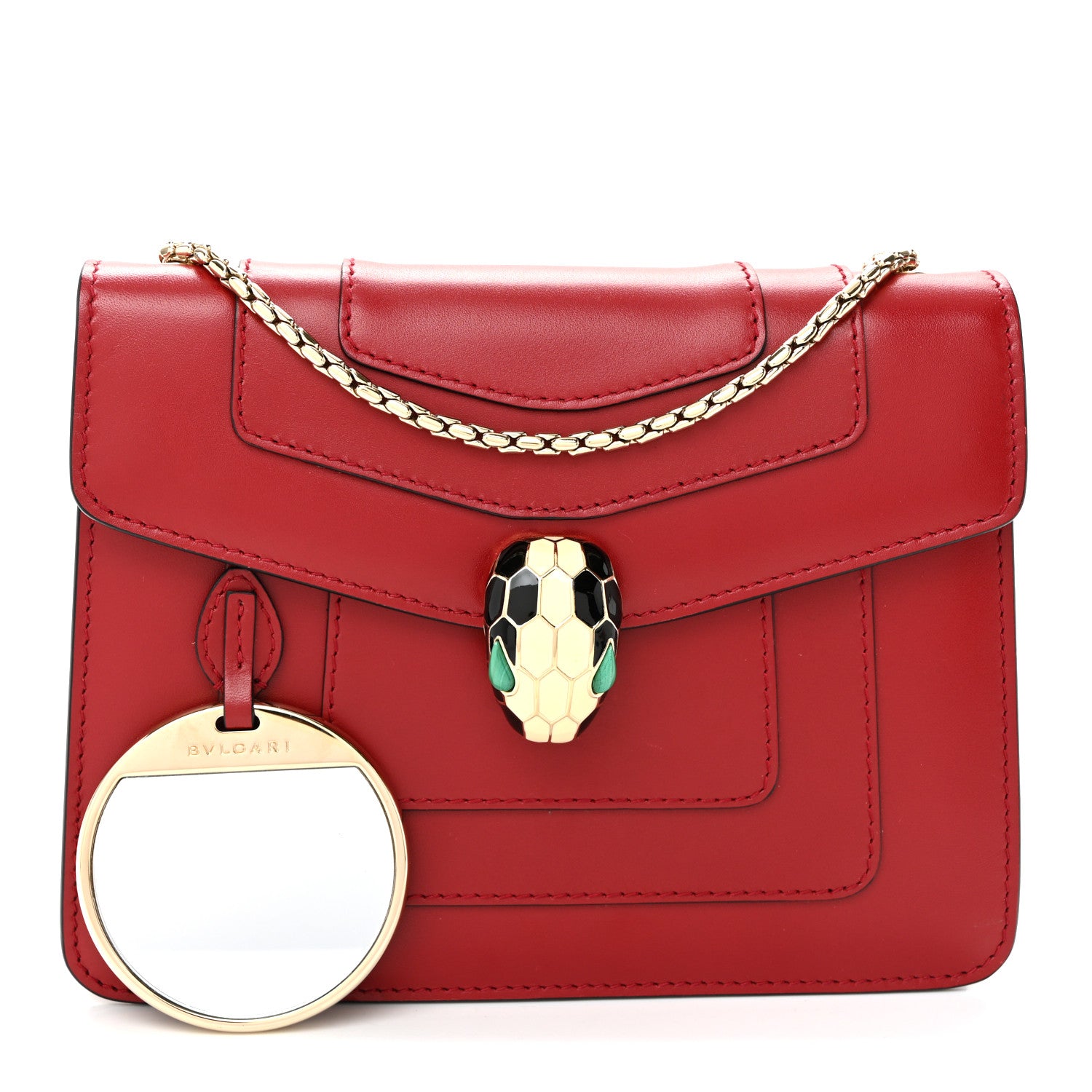 Bulgari Calfskin Serpenti Forever Crossbody Bag Red 3 of 10