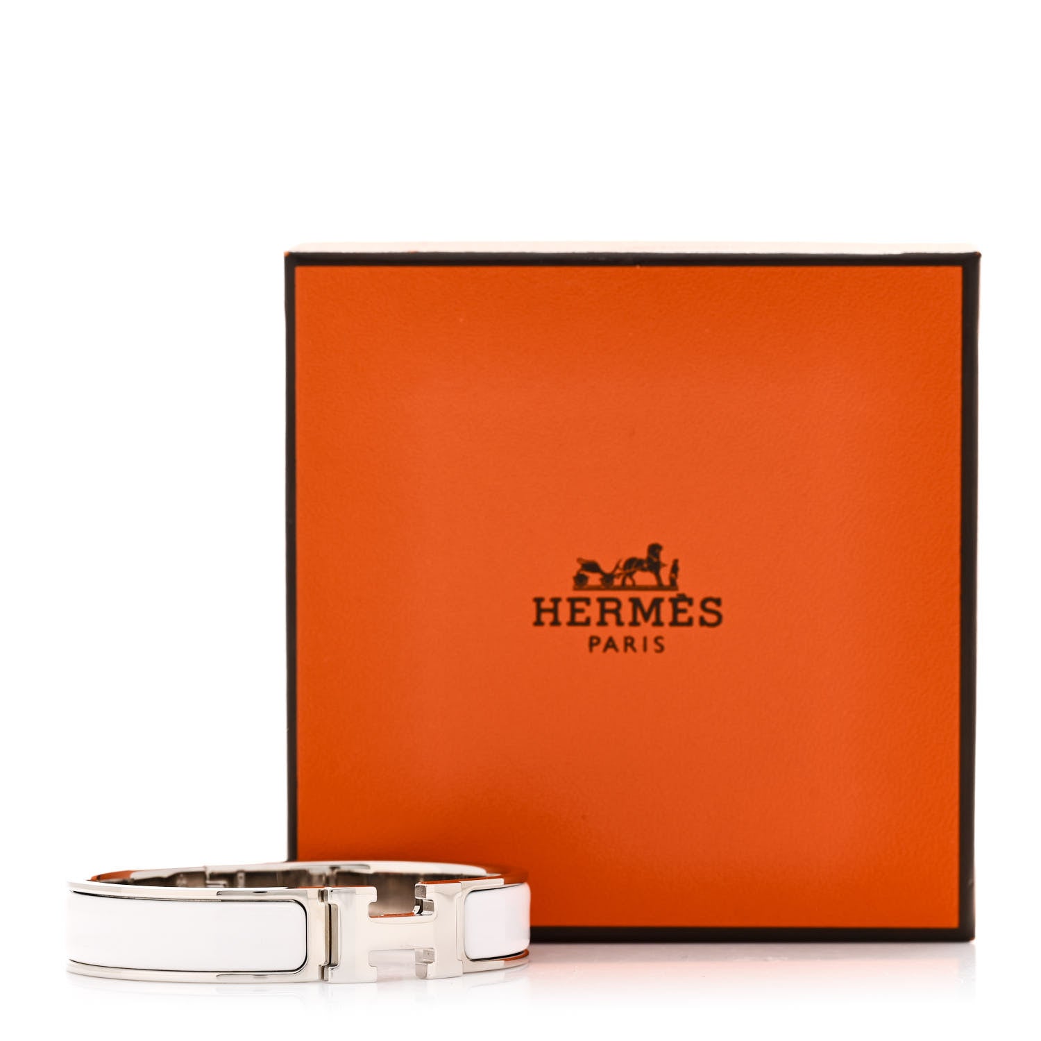 Hermes Enamel Narrow Clic Clac H Bracelet PM White 5 of 5