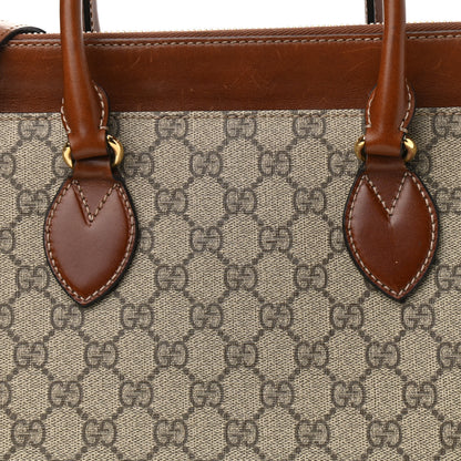 Gucci GG Supreme Monogram Small Zip Top Tote Beige Tuscany 8 of 13