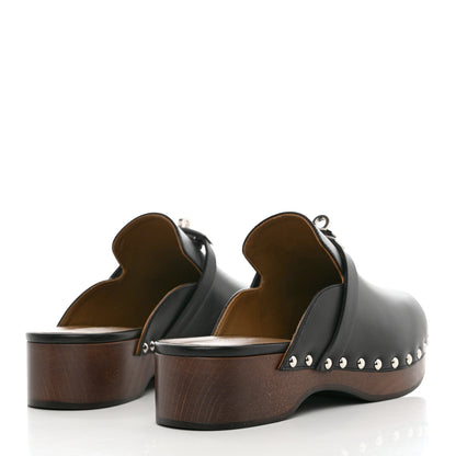 Hermes Calfskin Carlotta Mules 38 Black 4 of 7