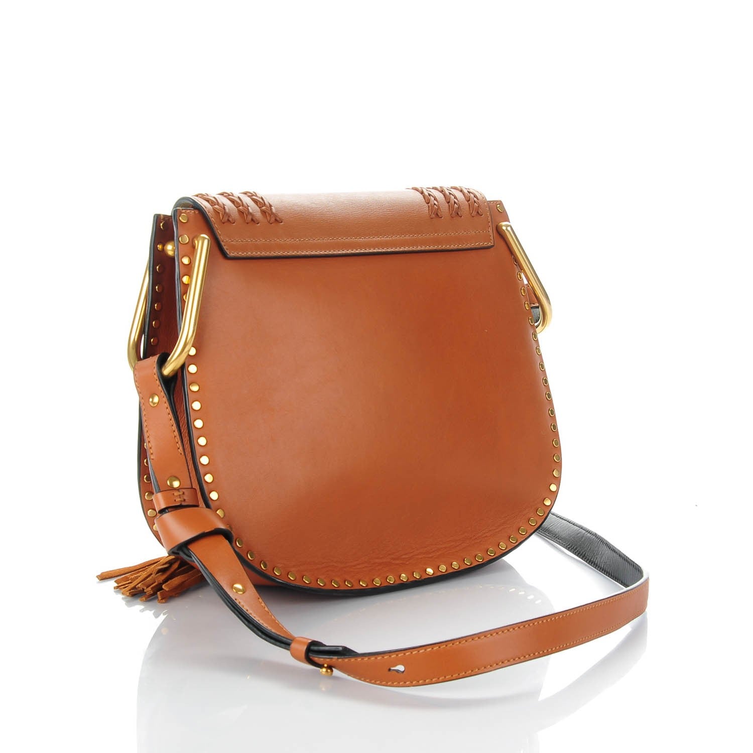 Chloe Calfskin Braided Medium Hudson Shoulder Bag Caramel 3 of 7