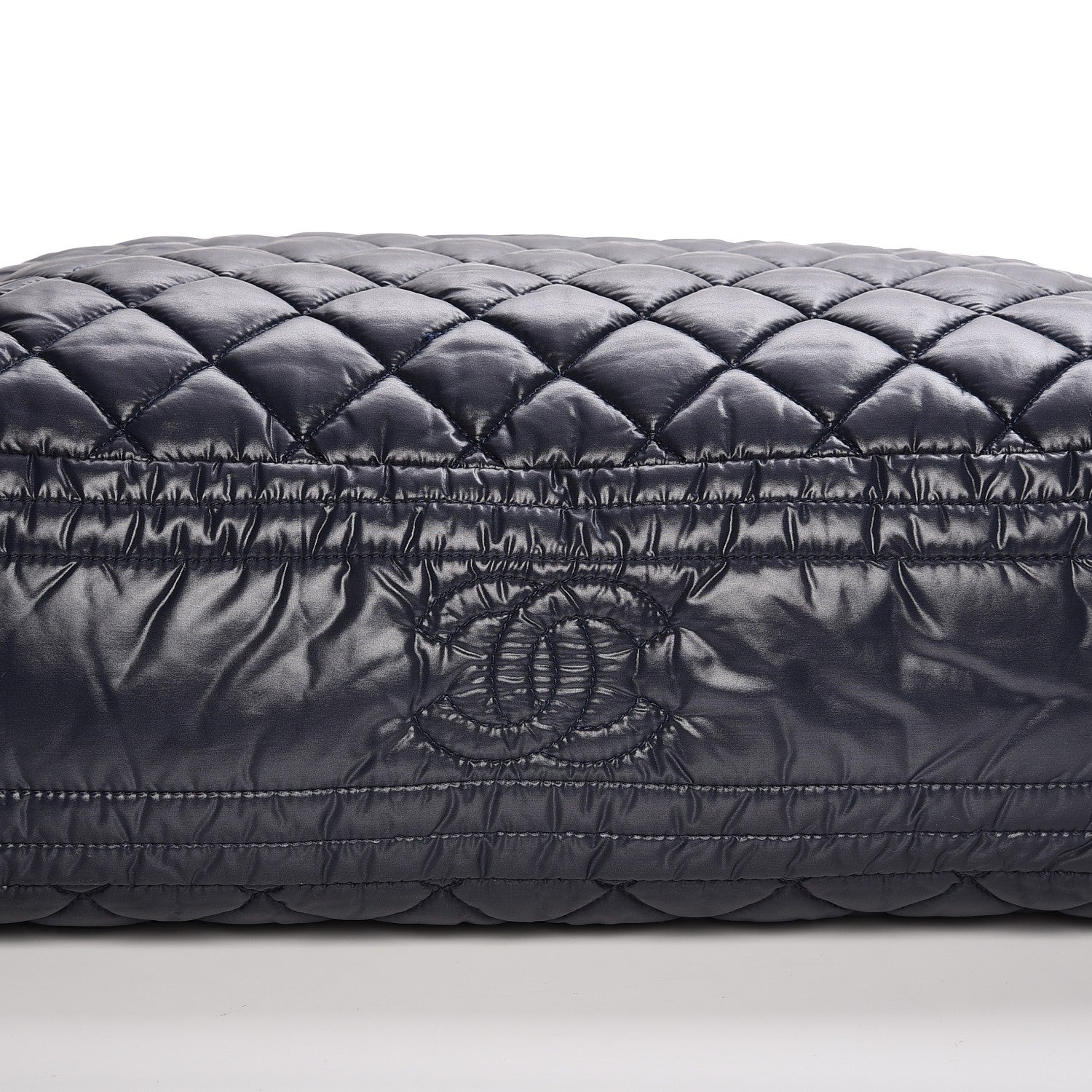 Chanel Nylon Quilted Coco Cocoon Hobo Dark Blue 10 of 10