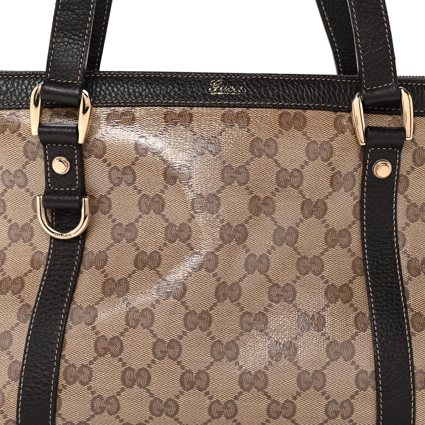 Crystal Monogram Medium Abbey Tote Brown