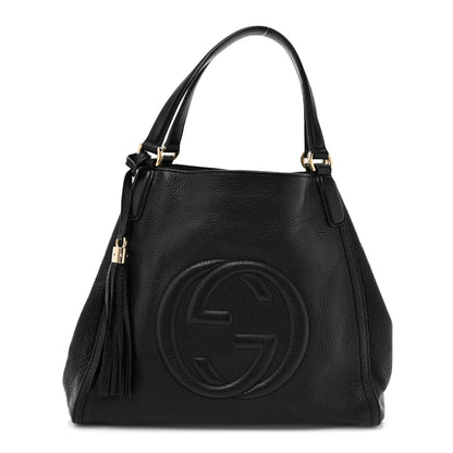 Gucci Pebbled Calfskin Medium Soho Shoulder Bag Black 1 of 10