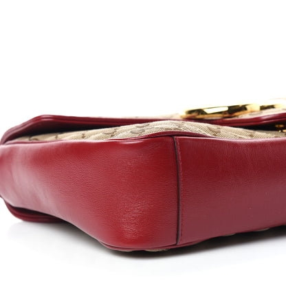Gucci Monogram Azalea Calfskin Matelasse Diagonal Medium GG Marmont Shoulder Bag Beige Ebony New Cherry Red 8 of 10