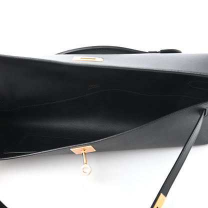 Hermes Swift Kelly Cut Clutch Pochette Black 5 of 11