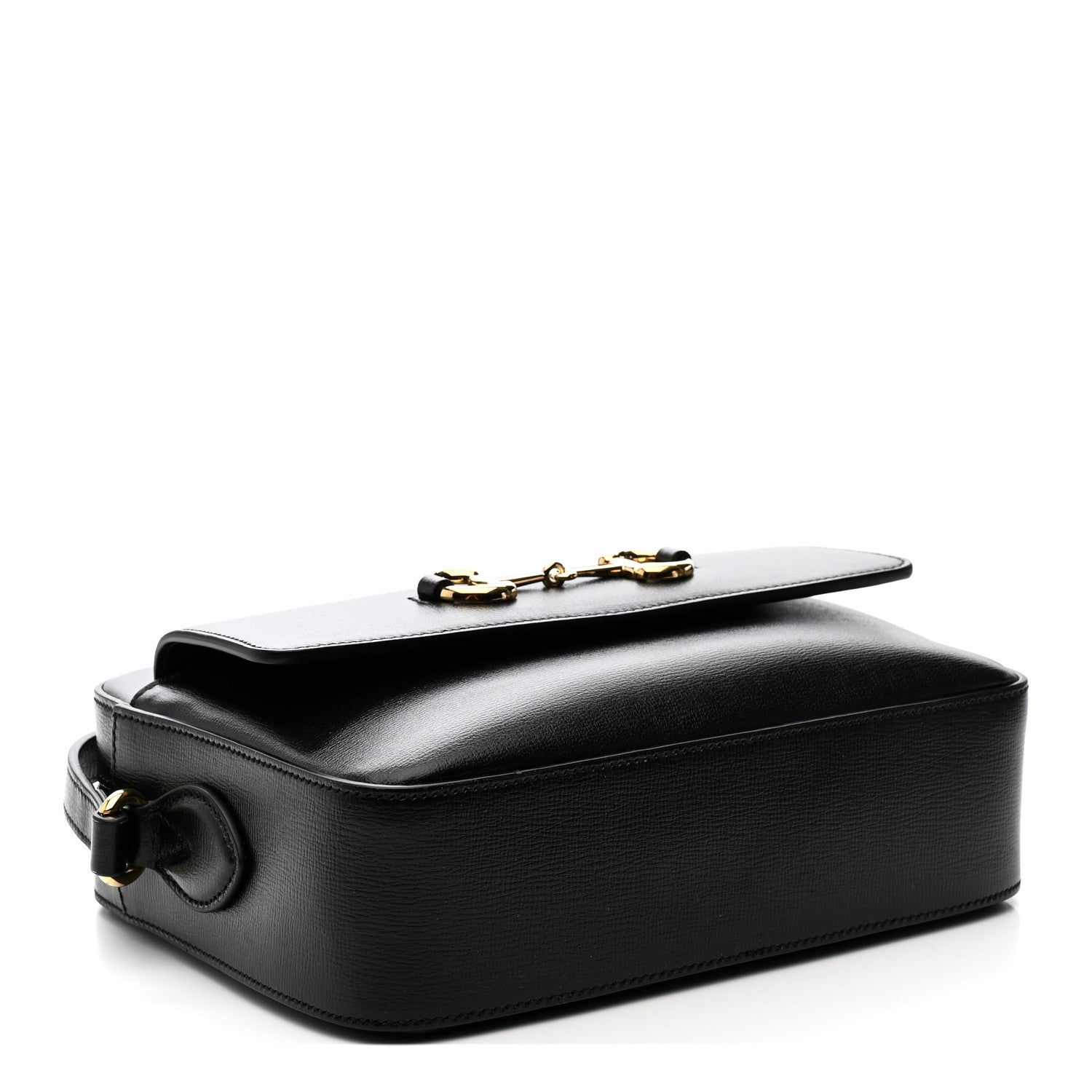 Gucci Textured Calfskin Small Horsebit 1955 Shoulder Bag Black 7 of 25