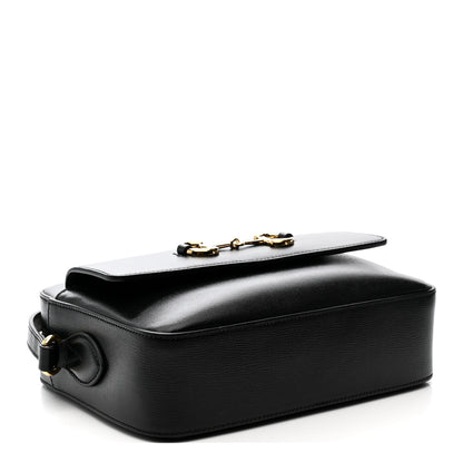 Gucci Textured Calfskin Small Horsebit 1955 Shoulder Bag Black 7 of 25