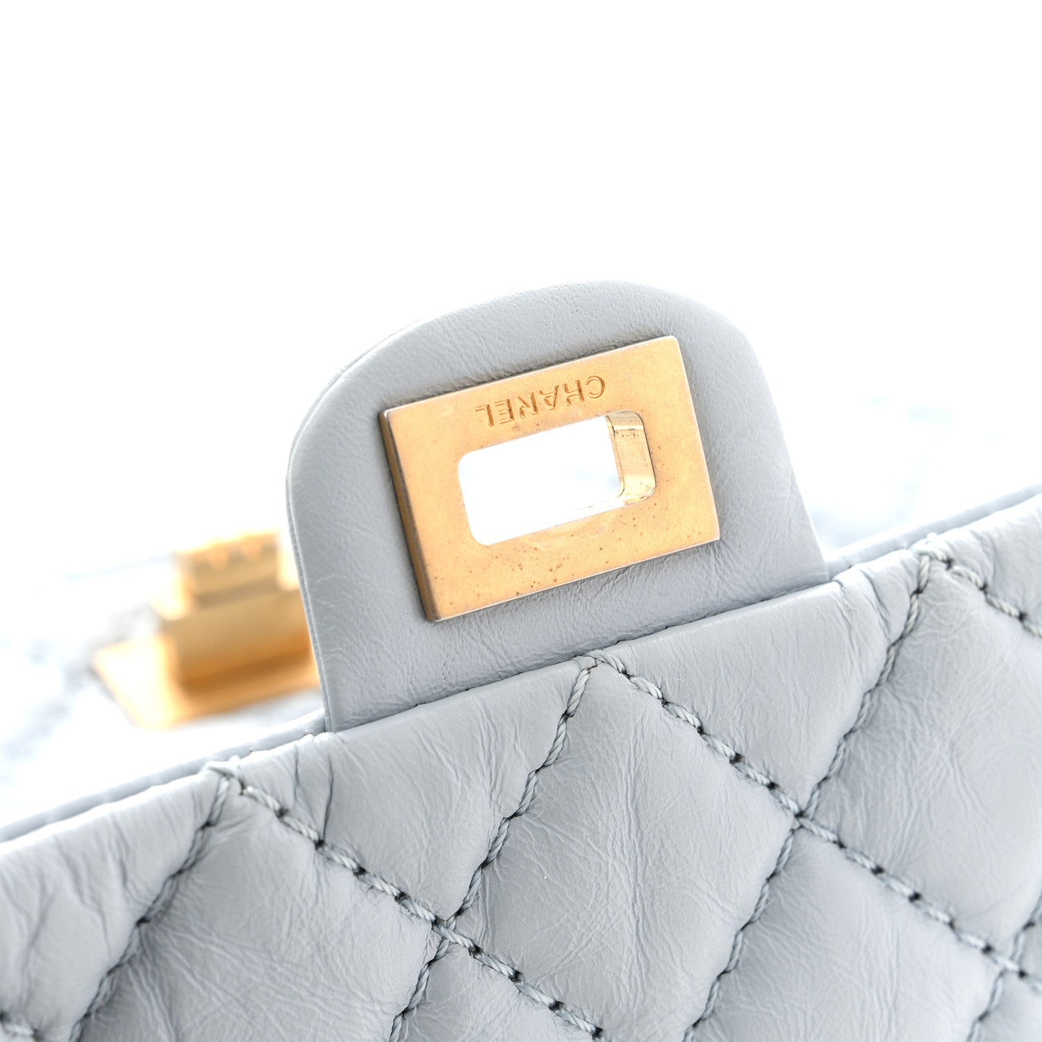 Chanel Aged Calfskin Quilted 2.55 Reissue Chain Waist Bag Light Blue 11 of 11