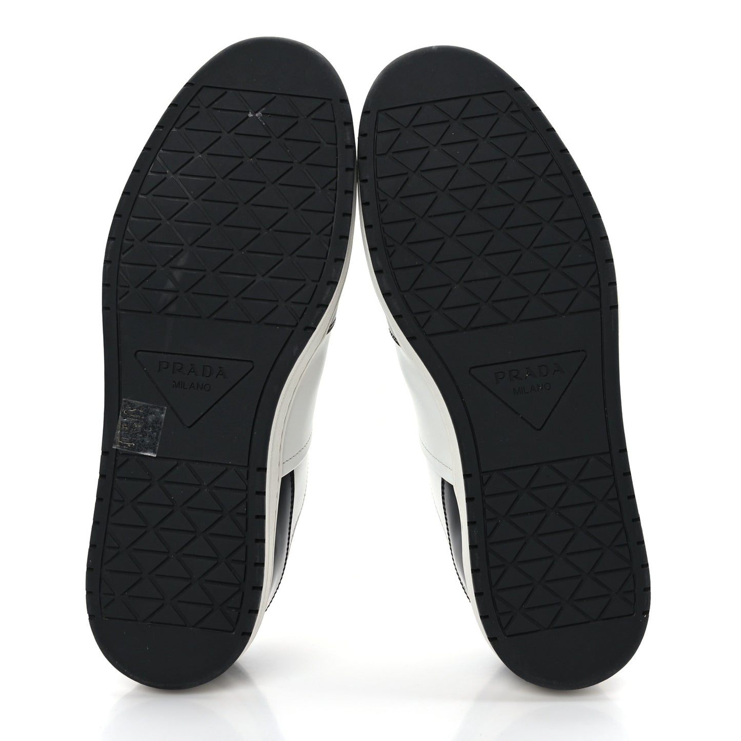 Vitello Sport Spazzolato Rois Metal Triangle Logo Mens Downtown Low Top Sneakers 7.5 White Black