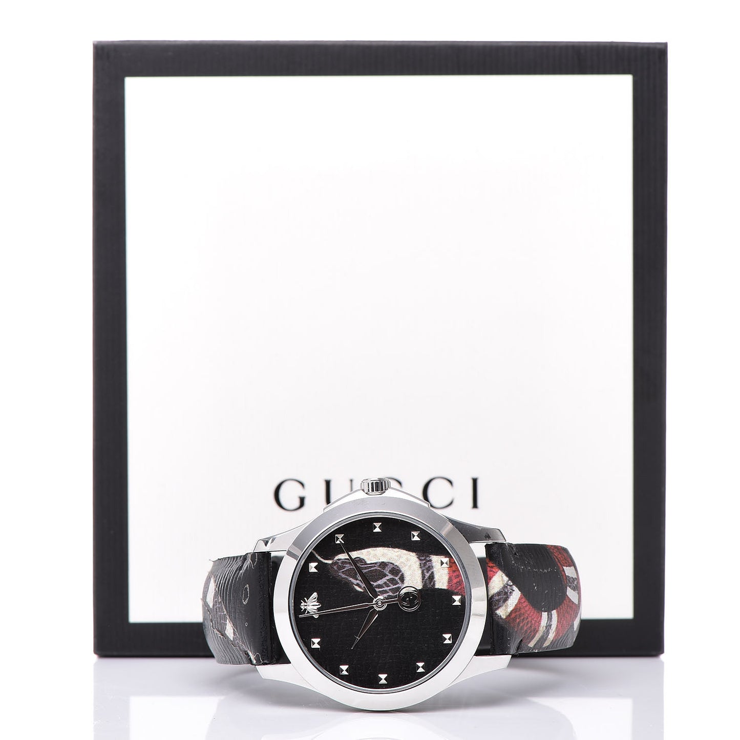 Stainless Steel Calfskin 38mm Le Marche Des Merveilles Snake Quartz Watch Black