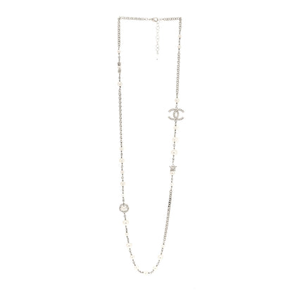 Chanel Pearl CC Star Long Necklace Silver 3 of 5