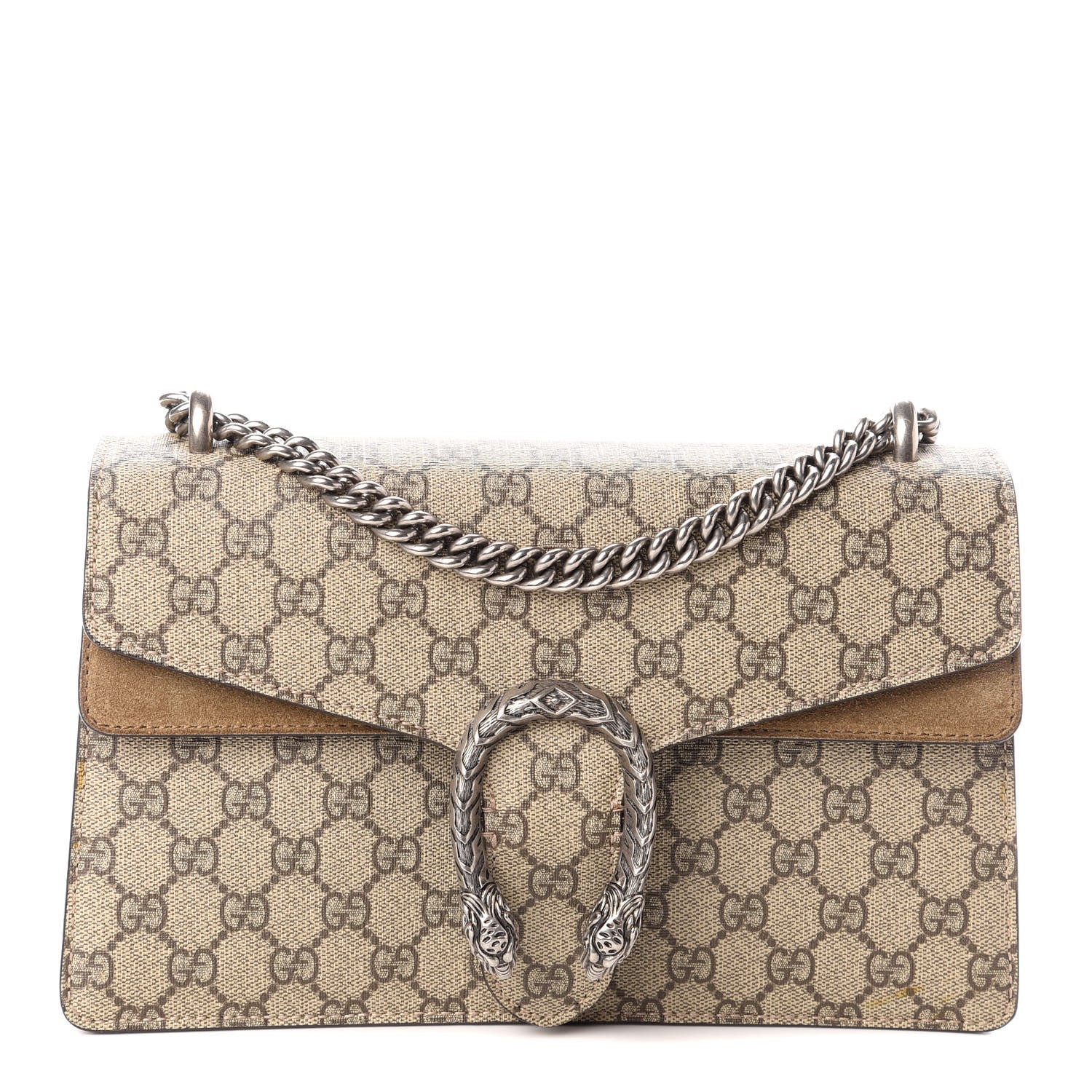 Gucci GG Supreme Monogram Small Dionysus Shoulder Bag Taupe 1 of 9