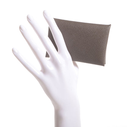 Hermes Epsom Calvi Card Case Etoupe 2 of 8