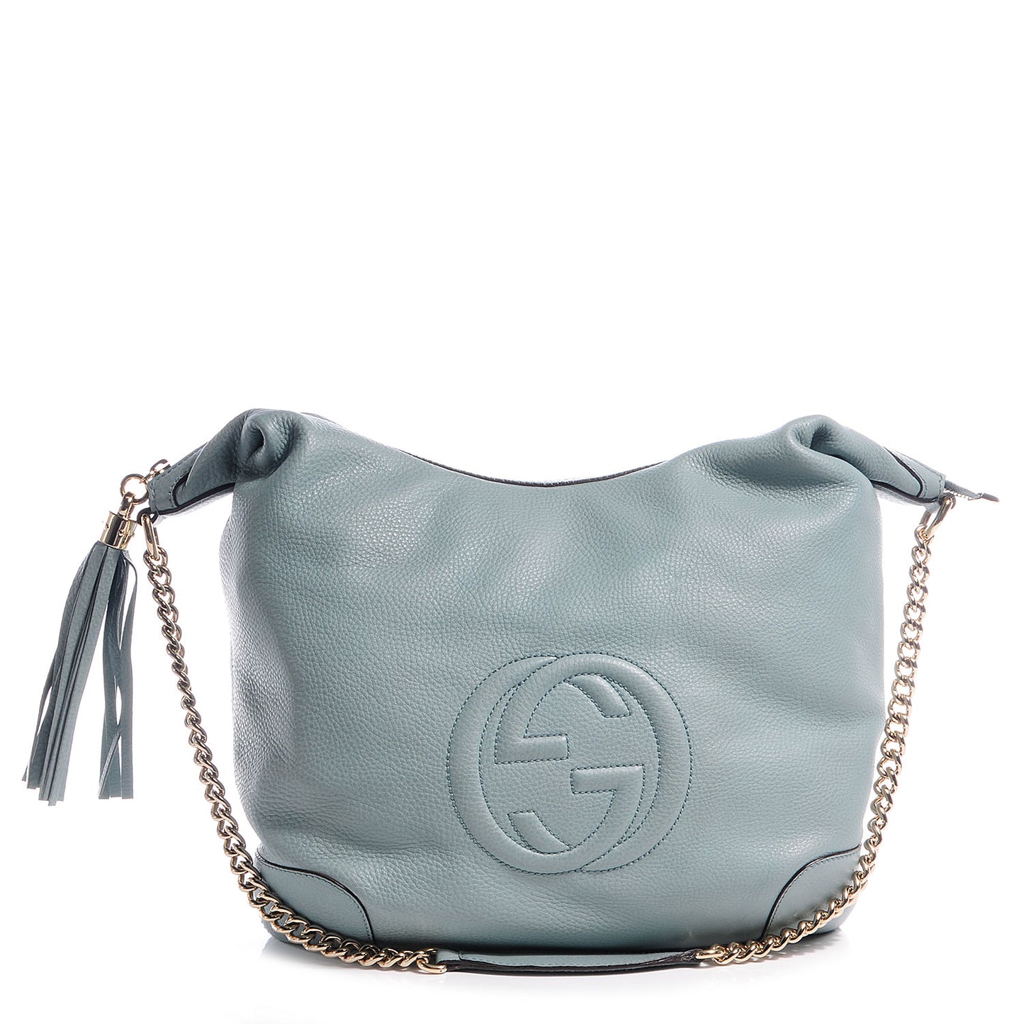 Calfskin Medium Soho Chain Hobo Splash Blue