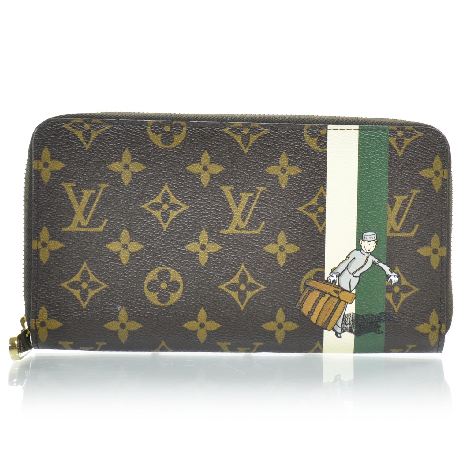 Louis Vuitton Monogram Groom Zippy Organizer Wallet Green 1 of 7