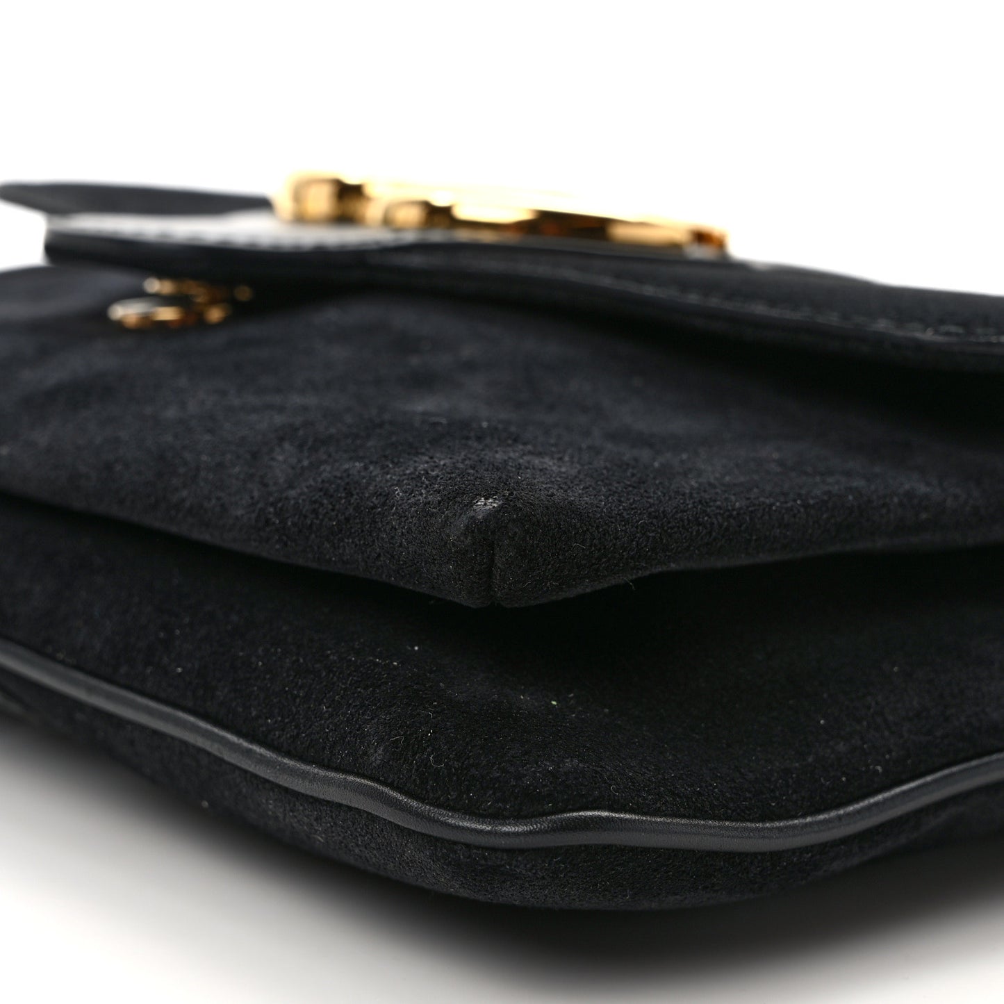Suede Medium Arli Flap Shoulder Bag Black
