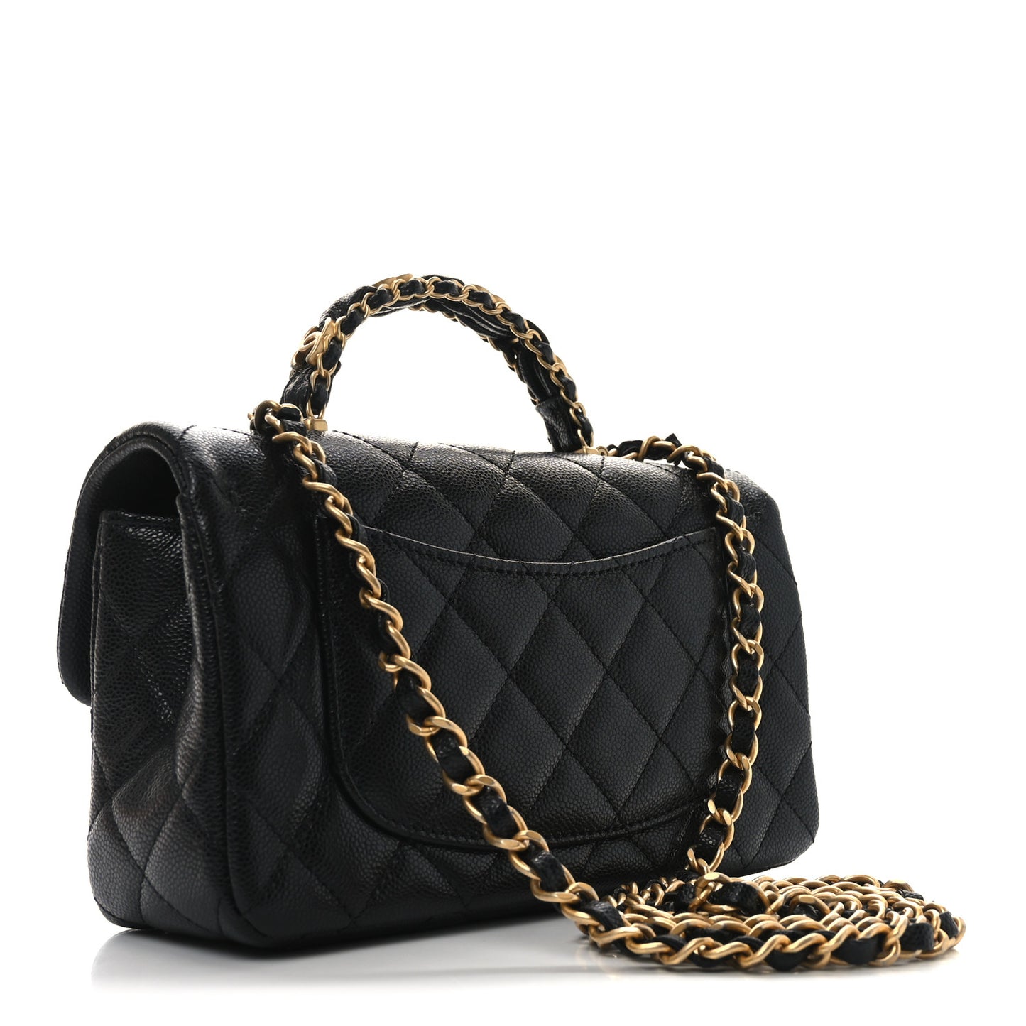 Caviar Quilted Mini Handy CC Flap Black