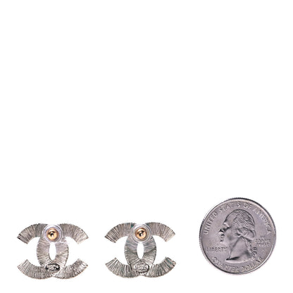 Chanel Pearl CC Earrings Silver 3 of 4