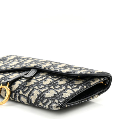 Christian Dior Oblique Saddle Chain Wallet Blue 10 of 10
