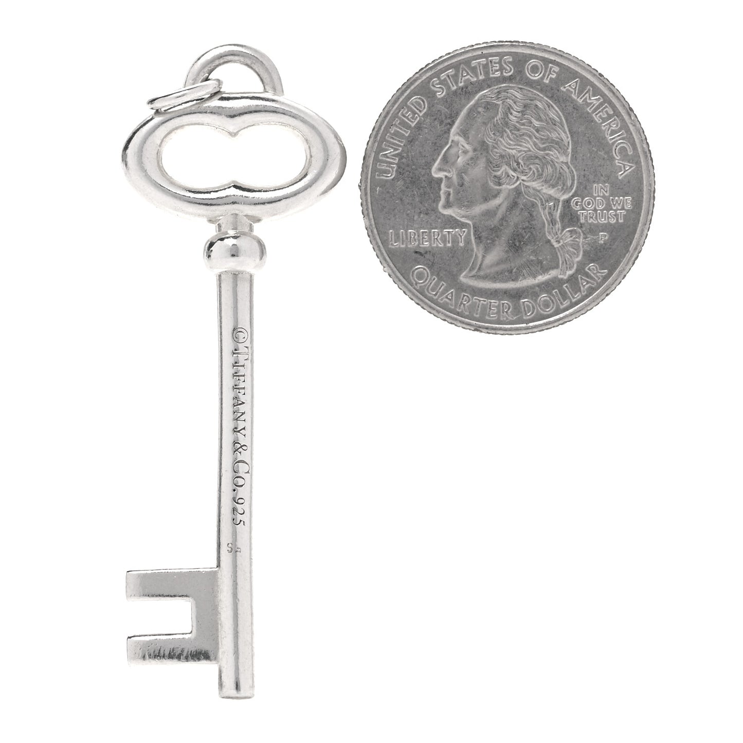 Sterling Silver Vintage Oval Key Pendant