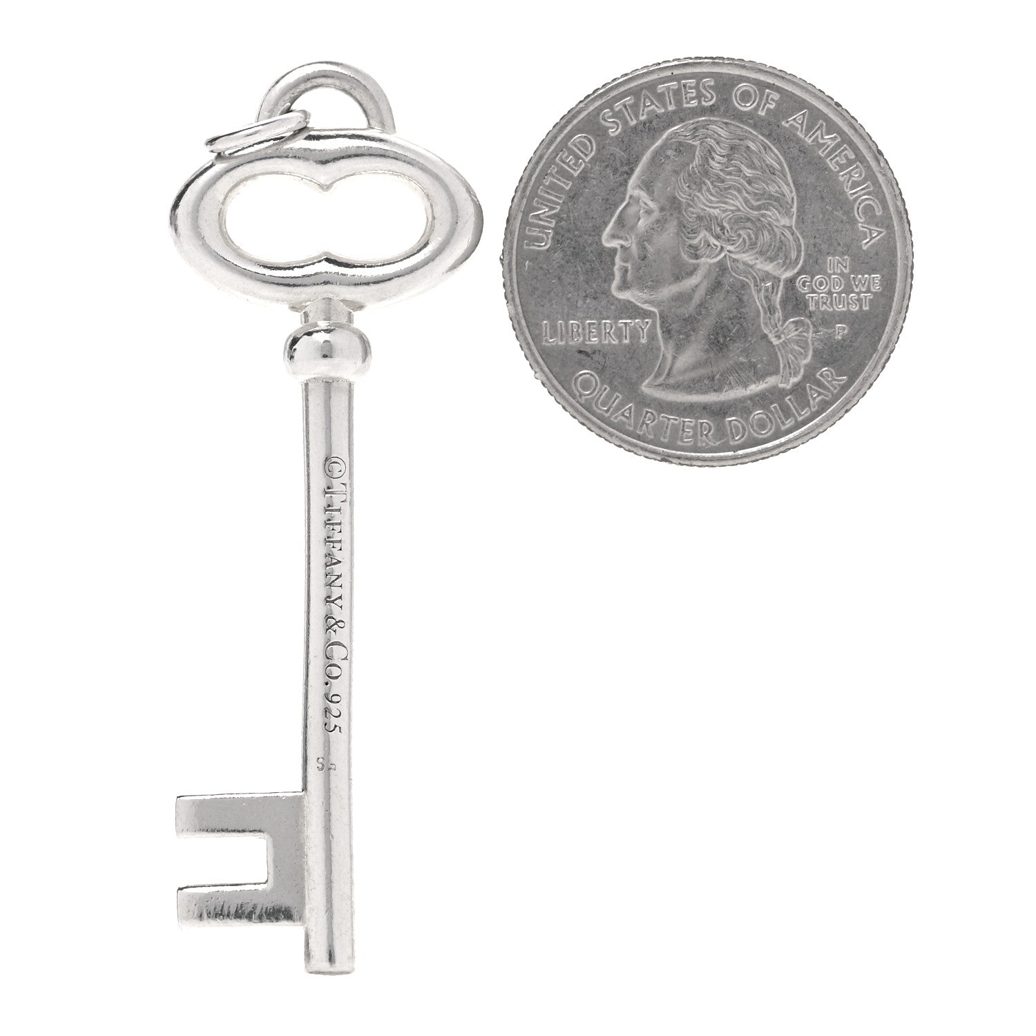 Tiffany Sterling Silver Vintage Oval Key Pendant 2 of 5