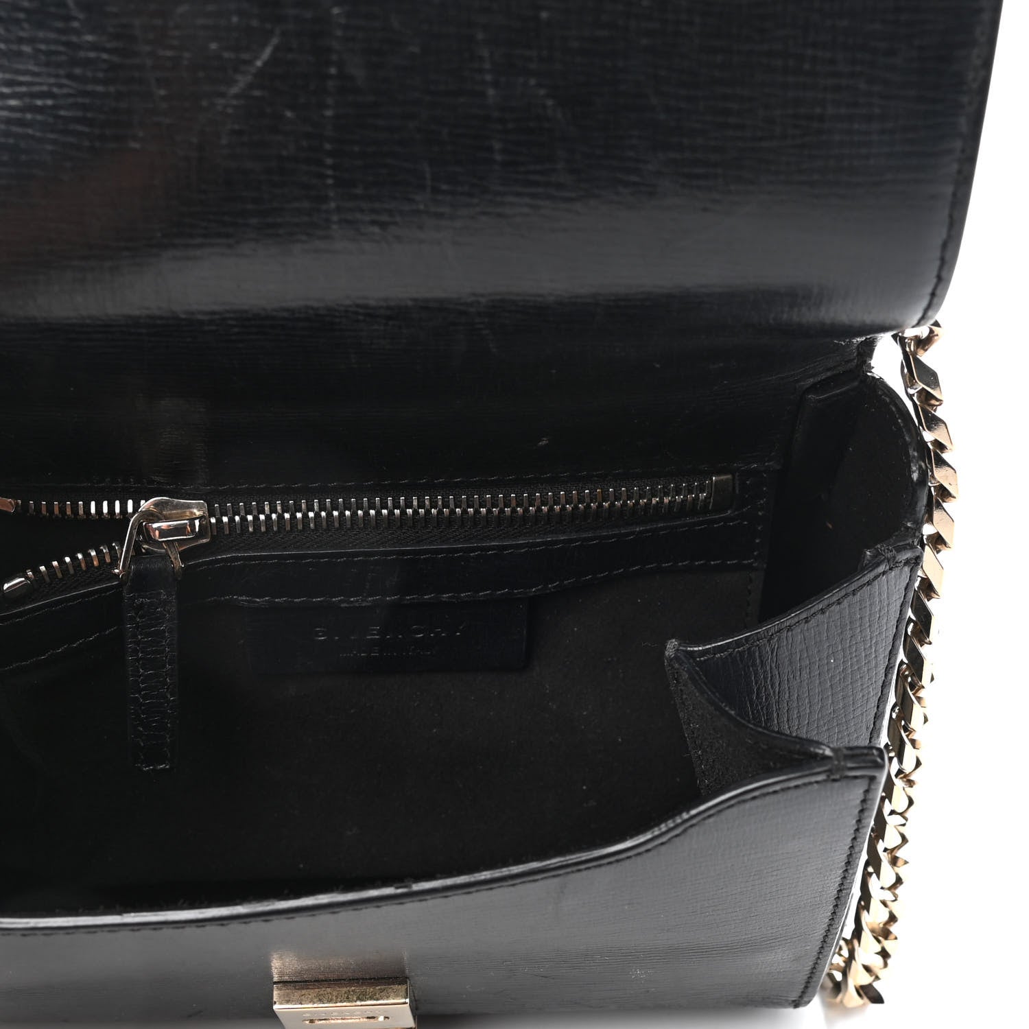 Givenchy Textured Calfskin Mini Pandora Box Chain Crossbody Bag Black 5 of 9