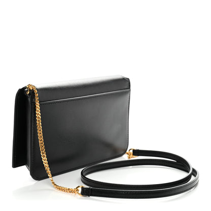 Saint Laurent Calfskin Monogram Cassandre Phone Holder With Strap Black 3 of 13