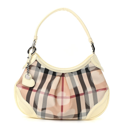 Burberry Patent Supernova Check Hearts Hobo White 1 of 14