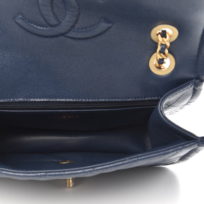 Chanel Caviar Quilted Medium Sweet Classic Flap Navy Blue 4 of 11