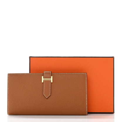 Hermes Epsom Bearn Gusset Wallet Gold 9 of 9