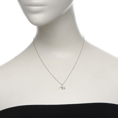 Tiffany 18K White Gold Diamond Paloma Picasso Mini Love and Kisses Pendant Necklace 2 of 9