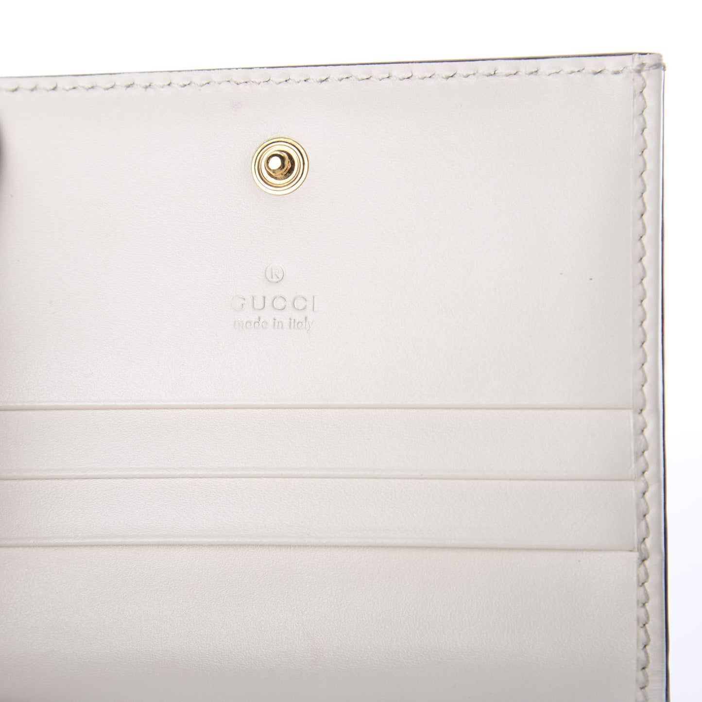 Guccissima Card Case Wallet White