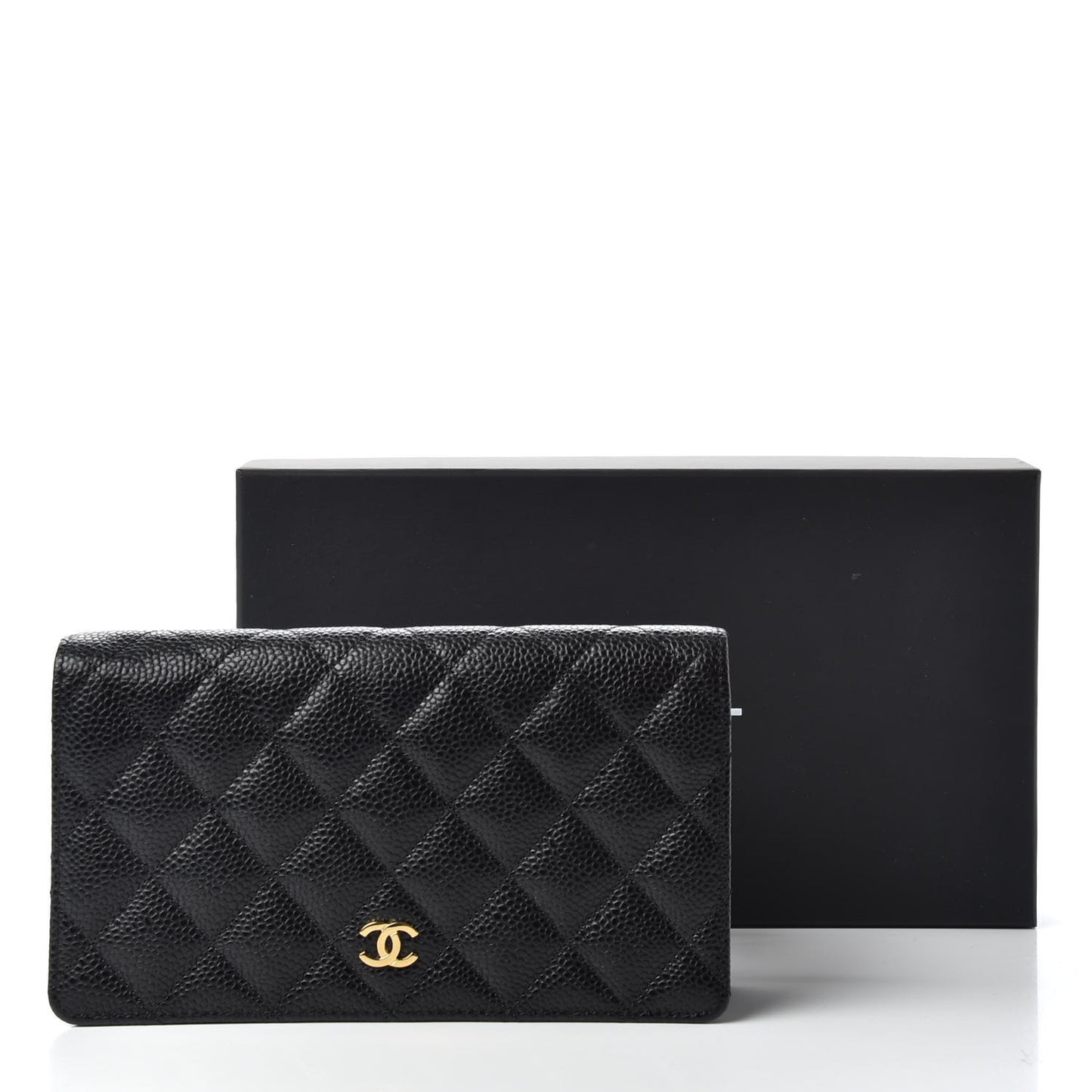 Caviar Quilted Yen Wallet Black