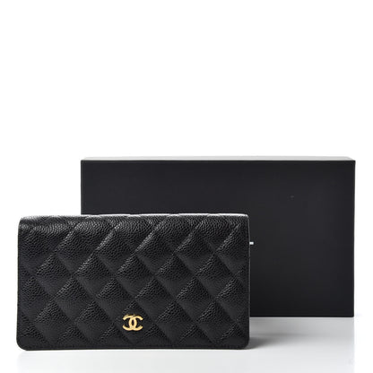 Chanel Caviar Quilted Yen Wallet Black 9 of 9