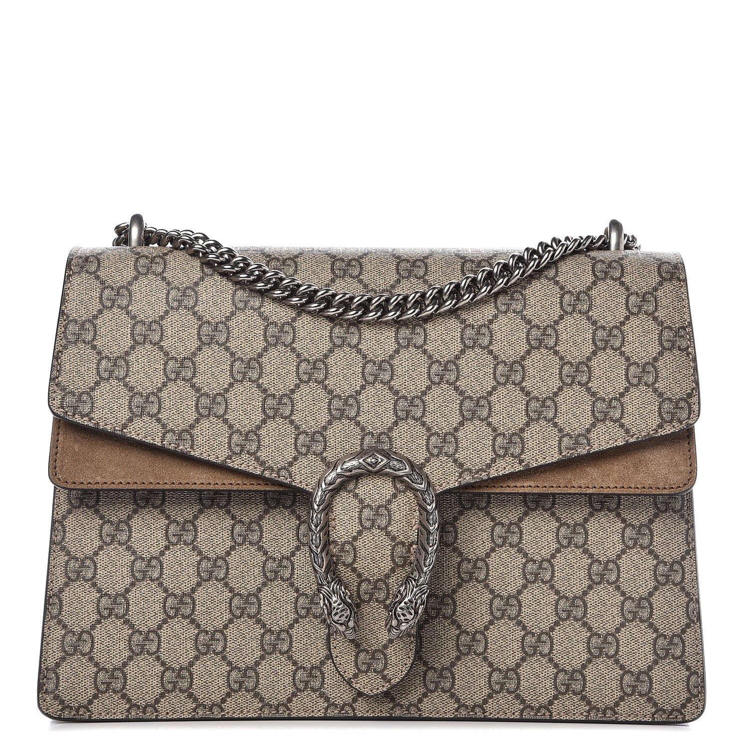 Gucci GG Supreme Monogram Medium Dionysus Shoulder Bag Taupe 1 of 8