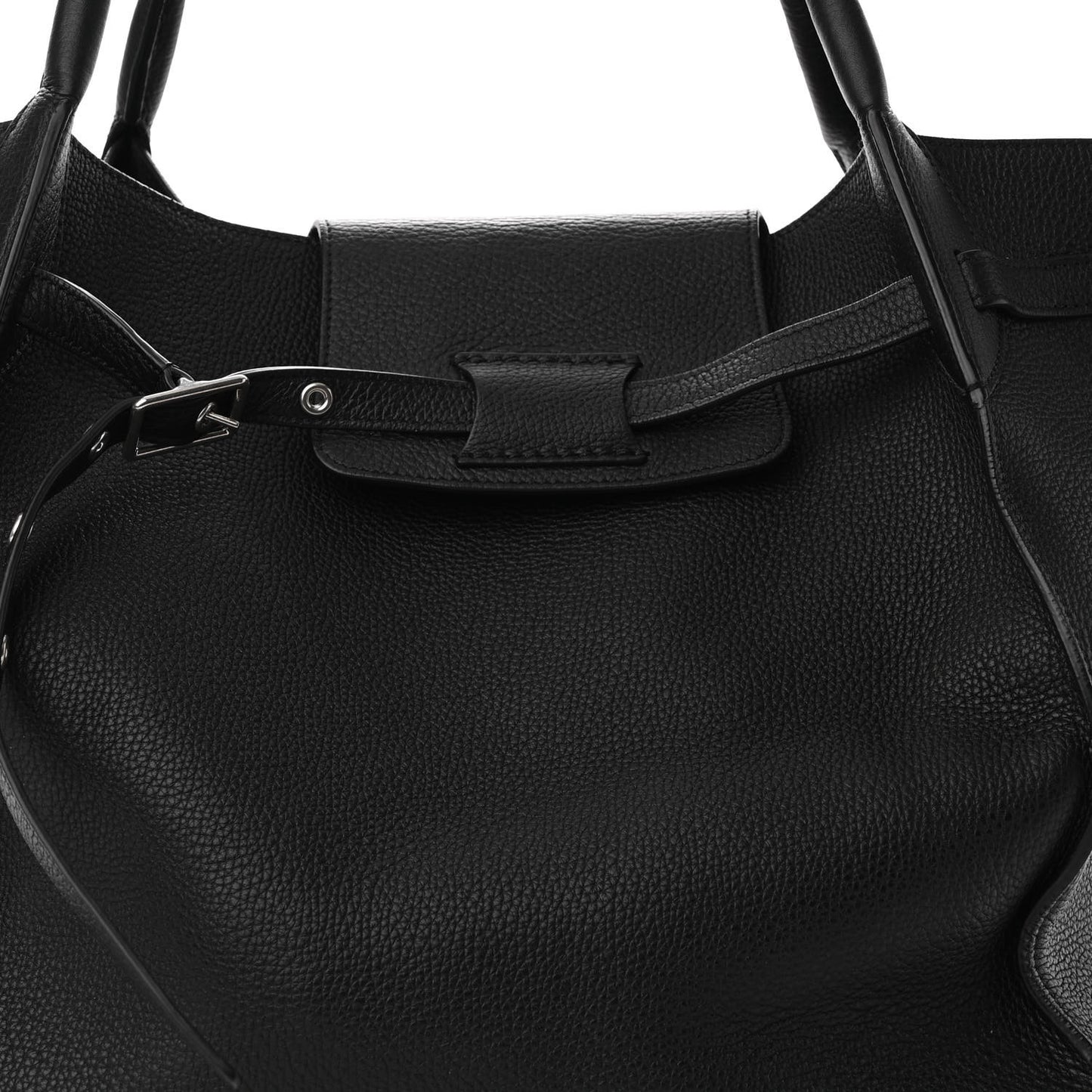 Supple Grained Calfskin Medium Big Bag Black