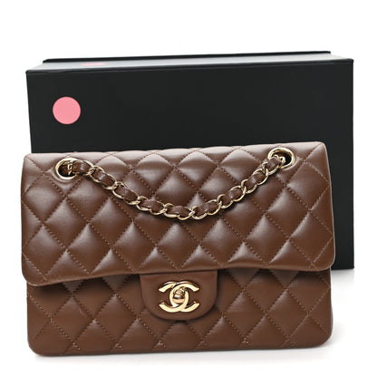 Chanel Lambskin Quilted Small Double Flap Dark Brown 10 of 10